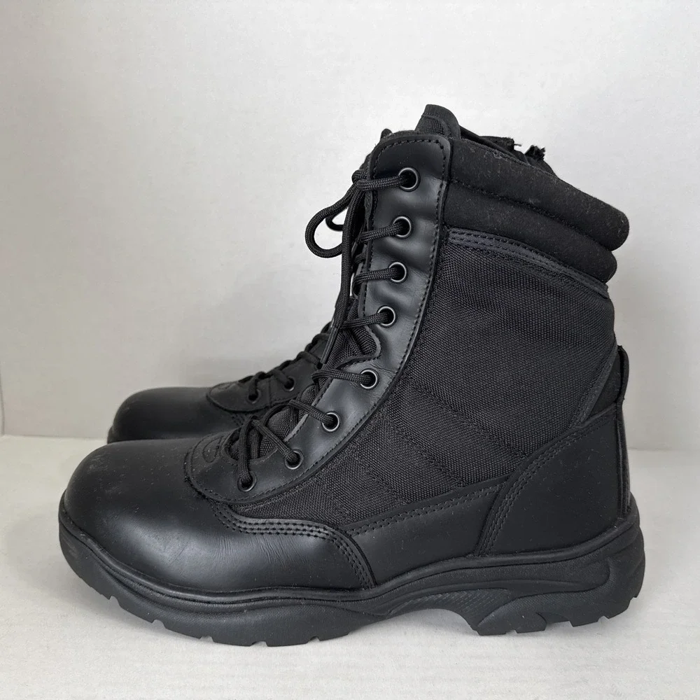 Nortiv 8 Trooper Men's Military Tactical  Lace Up Boots Size 10 Solid Black Work
